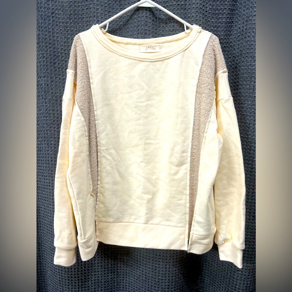 Fantastic Fawn Cream and Tan Pullover Sweatshirt